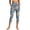Blue D, variant on Capri Leggings for Women Pull On Jeggings High Waisted Denim Look Printed Stretchy Slim Fit Yoga Pants with Pocket Blue