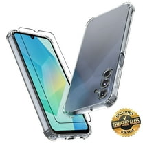 Galaxy S25 Plus 5G Clear Case with Tempered Glass Screen Protector - Military-Grade Drop Protection, Anti-Yellowing TPU, Njjex Shockproof Cover Rugged Slim Phone Cover for Samsung Galaxy S25 Plus 5G
