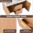 thumbnail image 3 of 48 inch Bathroom Vanity with Sink Combo, Floating Double Sink Bathroom Vanities with SMC Resin Top, MDF Cabinet with Solid Wood Frame, Wall-Mounted Vanities for Large Bathrooms (48''-Wood), 3 of 8
