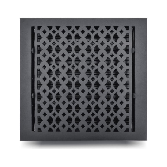 Prima Decorative Hardware, Floor Register A/C, Vent Cover, 12" x 12", Cast Iron, Black