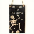 thumbnail image 3 of 1pc Rustic Wooden Halloween Sign, Festive 3D Wall Decor With Spooky Haunted House, Pumpkin, Witch, Bat, Skeleton Designs, 7.87x3.93 Inches For Home & Party Decoration, 3 of 5