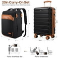 thumbnail image 6 of MIUSSE Carry on Luggage Set 3 Piece Hard Shell Luggage Sets with Spinner Wheels TSA Lock Carry on with Backpack Set, 6 of 9