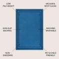 thumbnail image 3 of JONATHAN Y WASHABLE 9 x 12 Area Rug, Sloane 2-Stripe Border Washable - Blue/Navy, WSH125E-9, 3 of 7