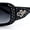 Black Frame - Gradient Black Lens, variant on SA106 Womens Oversized Rectangle Sunglasses Rhinestone Treble Clef Music Motif Arms Tortoise Frame - Gradient Brown Lens