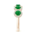 thumbnail image 3 of ANGARA Natural Half Eternity Five-Stone 1.75 ct Emerald Halo Ring in 14K Rose Gold for Women (Size-4.5mm) | May Birthstone, Birthday, Anniversary, Jewelry Gift for Women | Natural Emerald Ring, 3 of 9