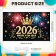 thumbnail image 2 of Gold 2026 Banner Pink Roses New Year Banner Gold Balloons Circular Frame Happy New Year Banner for New Year Party 2026 Celebration Holiday Party, 2 of 9