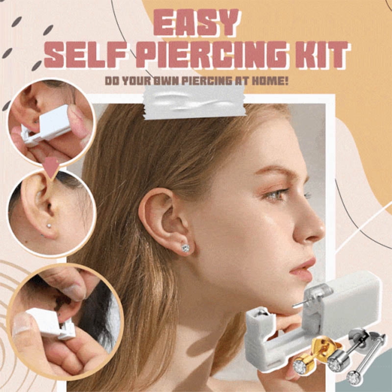 Easy Self Piercing Kit with a Earring Stud Safety Easy to Use Piercing
