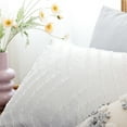 thumbnail image 5 of SPRINDAY 3Pcs Queen Comforter Set, White Boho Chevron Bedding Sets, Vertical Tufted Comforter Bed Set (1 Comforter, 2 Pillowcases), 5 of 9