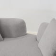 thumbnail image 4 of 66.93" Full Compression Sponge Sofa Couch, Teddy Velvet Fabric Deep Seat Loveseat Sofa with 2 Throw Pillows, Modern Comfy Cloud Floor Couch Round Sofa for Living Room, Small Spaces, Apartment, Grey, 4 of 9
