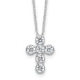 thumbnail image 1 of Diamond2Deal Collier en Argent Sterling 925 Rhodié avec Croix CZ, ext. 2 Po, pour Femmes, 18 Pouces, 1 of 6