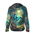 thumbnail image 3 of Uemuo Enchanted Forest Butterfly A Pattern Women's Full Zip UPF 50+ Sun Protection Hoodie Jacket Long Sleeve Sun Shirt Hiking Outdoor Performance with Pockets-XX-Large, 3 of 9