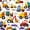 Yellow Red, variant on Castle Fairy Cartoon Construction Truck Twin Quilt Set,Cute Excavator Vehicle Twin Coverlet Set for Bedroom,Bright Blue