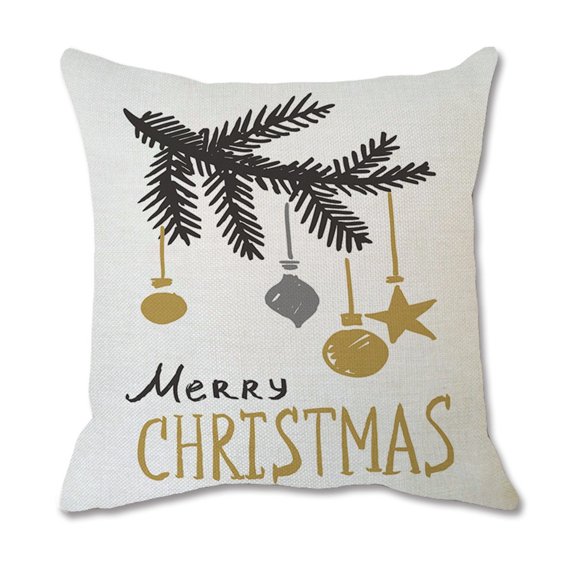 AnuirheiH Christmas Cotton Linen Throw Pillow Covers 18 x 18 Inches,Xmas Cushion Cover Case Decorations Winter Holiday Party Pillow Customized Zipper Pillowcase Decor for Sofa,Bed,Couch,Car