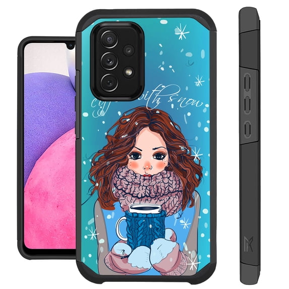 Compatible with Samsung Galaxy A33 5G Hybrid Fusion Guard Phone Case Cover (Coffee Girl)