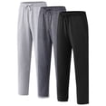 thumbnail image 3 of Kids Boys Sweatpants 3 Pack Workout Athletic Jogger Pants with Drawstring and Side Pockets Black Gray Lightgrey 10-12Y, 3 of 8