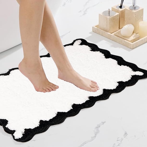 Alfombrilla de Baño de Poliéster, Absorbente, Suave y Mullida, para Bañera, Entrada o Puerta, de Secado Rápido, Antideslizante, para Uso En Interiores, Hogar, Entrada, Cocina y Lavadero.
