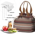 thumbnail image 4 of Boho Bohemia Geometric Line Art Drawstring Lunch Bag Women - Drawstring Lunch Bag Insulated for Work Office - Stain-Resistant Large Lunchbags for Women with Multi-Pockets, 4 of 6