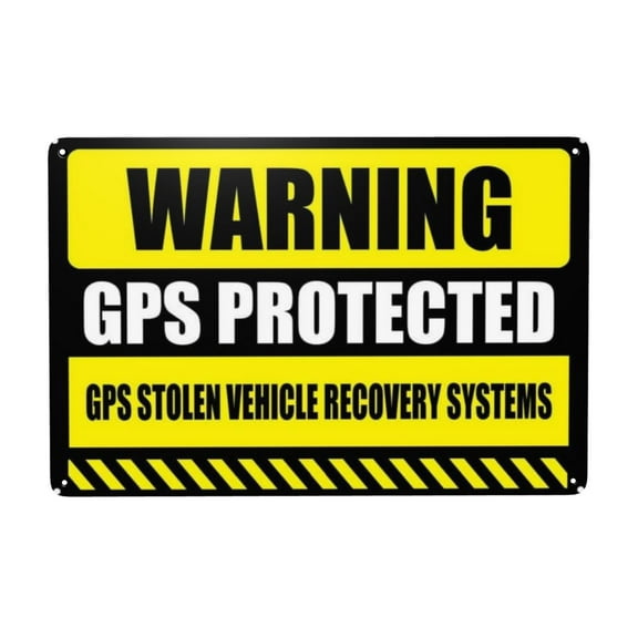 Warning Sign Enhance Security With Gps Protected Prevention Signs Aluminum Tin Outdoor Sign Garage Man Cave Bedroom Wall Decor 8x12 Inch
