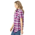 thumbnail image 3 of Woman Within Plus Size Petite Short-Sleeve Button Down Seersucker Shirt, 3 of 6
