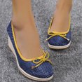thumbnail image 2 of hopeusnice Women's Wedge Heel Shoes Breathable Mesh Slip On Summer Platform Flatform Wedge Sneakers Comfortable Low Heel Wedge Sandals Blue 37, 2 of 5
