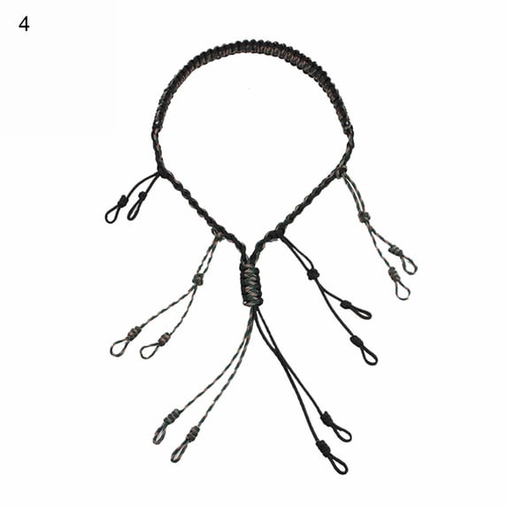 Hunting Duck Call Lanyard Hunter Game Call Lanyard Hunting Decoy Rope with 12 Knitting Rope Adjustable Loops Wild Bird Whistle Sling, 1Pc Whistle Lanyard (Other Accessories Not Included)