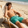 thumbnail image 3 of Aideaone Boys Swim Trunks with Compression Liner Solid Color Bathing Suits Summer Quick Dry Swimwear Swim Shorts 6-14T, 3 of 6