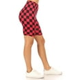 thumbnail image 2 of Women's Casual Checkered Plaid Band Waist Stretch Biker Shorts, 2 of 4