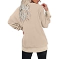thumbnail image 4 of Women's Casual Solid Sweatshirts Long Sleeve Crew Neck Tops Loose Pullovers, 4 of 5