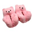 thumbnail image 1 of Teddy Bear Slippers For Women, Cute Indoor Non-Slip Warm Slippers(Pink), 1 of 7