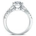 thumbnail image 3 of Pompeii 1 1/4Ct Cushion Halo Diamond Engagement Matching Wedding Ring Set 14K White Gold, 3 of 4