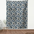 thumbnail image 4 of Ambesonne Woodland Fabric by the Yard Upholstery, Fall Season Branches Retro, 5 Yards, Blue Grey and Pastel Brown, 4 of 5