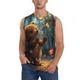 thumbnail image 2 of Fotbe Men's Cute Butterfly Bear Print Men's Sleeveless Muscle Tank Tops Casual T-Shirts for Gym Workout Beach-Small, 2 of 8