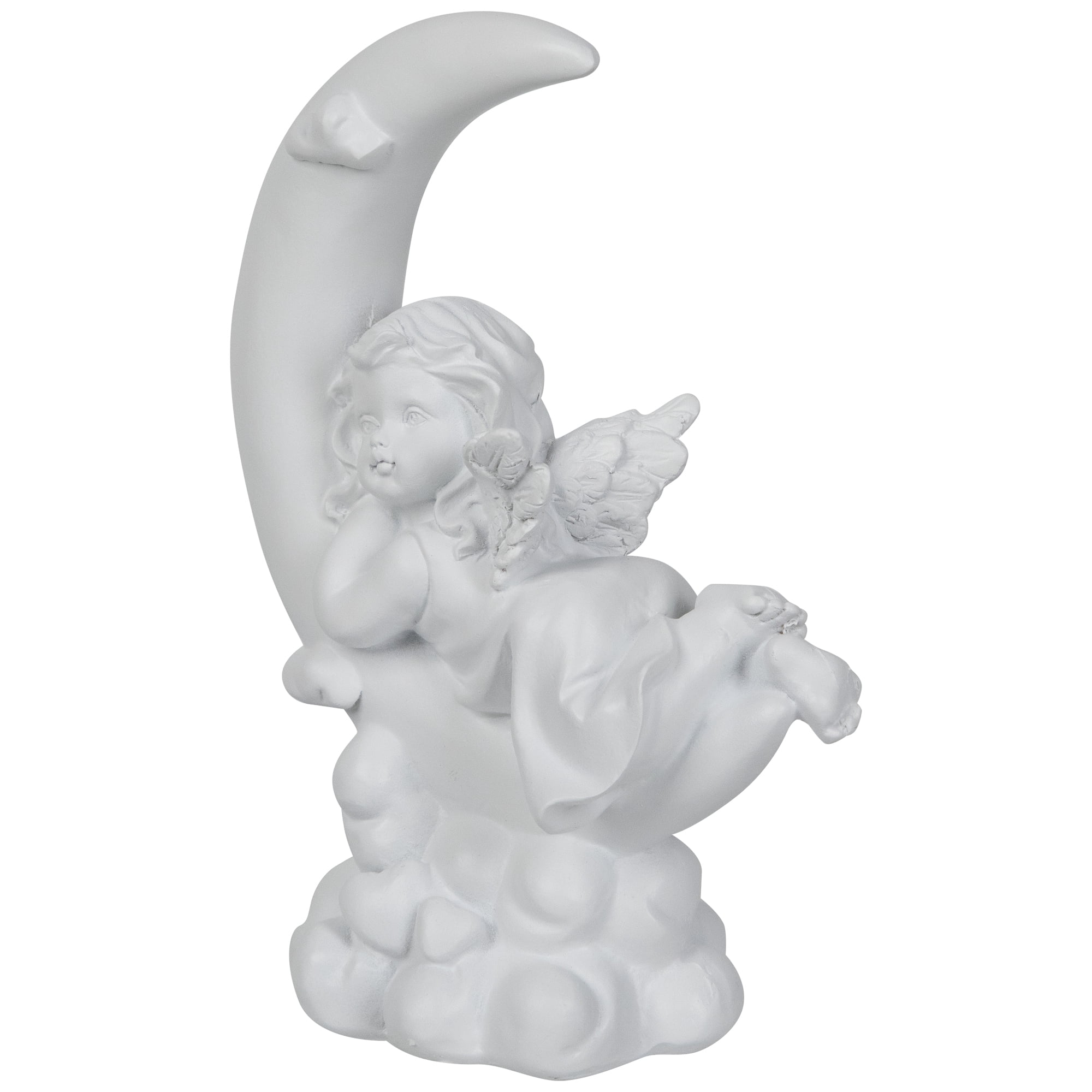 Northlight Girl Cherub Laying on Crescent Moon Statue - 7.25"
