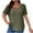 Army Green, variant on yillto Womens Plus Size Summer Tops Casual V Neck Short Sleeve Shirts Solid Color Knit Loose Sweater Blouses