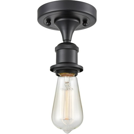 

Matte Black Tone Semi Flush 5 Wide Steel/Cast Brass Medium Base LED 1 Light Fixture