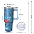 thumbnail image 3 of Baseball Stainless Steel Travel Mug with Handle Straw Lid Insulated Tumbler Coffee Cup Hot Cold Drinks for Sports Watching Practice Gaming Commuting, 3 of 5