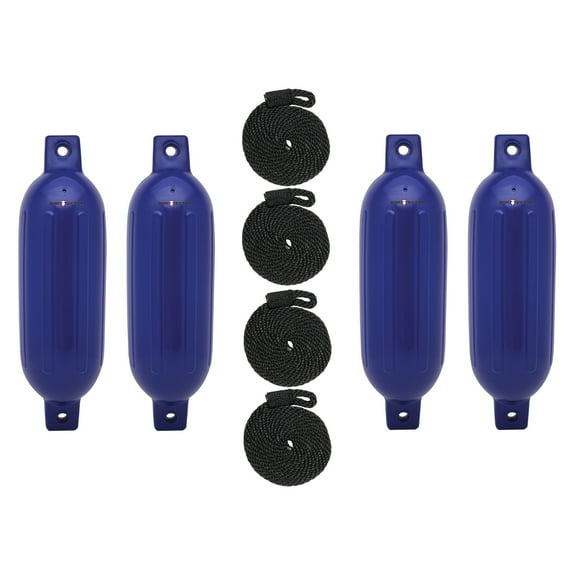 Extreme Max 3006.7533 BoatTector Inflatable Fender Value 4-Pack - 4.5" x 16", Cobalt Blue