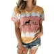 thumbnail image 1 of Mujeres Casual Cuello Redondo Manga Corta Estampado Jersey Blusa Camiseta Tops Sueltos OAVQHLG3B Store  lin121212, 1 of 4