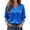 Royal Blue, variant on Satin Button Down Shirts for Women 3/4 Length Sleeve Business Casual Blouses 2026 Summer Tops Camel 2XL