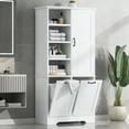 thumbnail image 2 of Euroco Laundry Hamper Cabinet with 2 Tilt-Out Baskets and Adjustable Shelves – Tall MDF Storage Cabinet for Bathroom or Laundry Room – Anti-Tip Design, 2 of 9