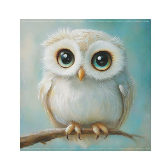 Napkin Satin Napkin 20*20Inchx1 Kitchen Towel Dinner Plate Towel Decorative Towel Napkin Tea Towel Suitable For Kitchen Table Lovely White Owl