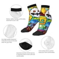 thumbnail image 5 of Lsque Geometry Dash Printed Crew Socks, Moisture-Wicking Socks, Athletic Socks for Men Breathable Cushion Socks Casual Sport Socks for Running Traveling, 5 of 6