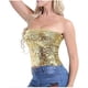 thumbnail image 3 of Women's Sparkly Sequin Mermaid Crop Top, Strapless Metallic Tube Top for Party & Clubwear, Shiny Fashion Top for Women, 3 of 5