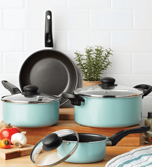 Skandia Nonstick Details about   Mainstays 7 Piece Aluminum Cookware Set Aquifer 