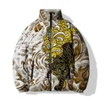 thumbnail image 3 of Ropa de hombre Chaquetas Chaqueta de algodón de invierno para hombre Abrigo de moda Parka Abrigos con estampado gráfico de tigre y martillo para hombre, 3 of 5