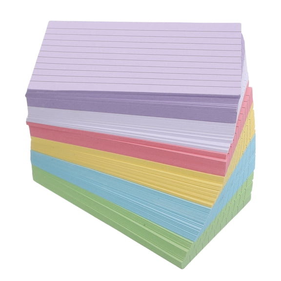 Minkissy 600Pcs Multi Colored Index Cards Heavyweight Ruled Note Cards for Effective Study and Office Use