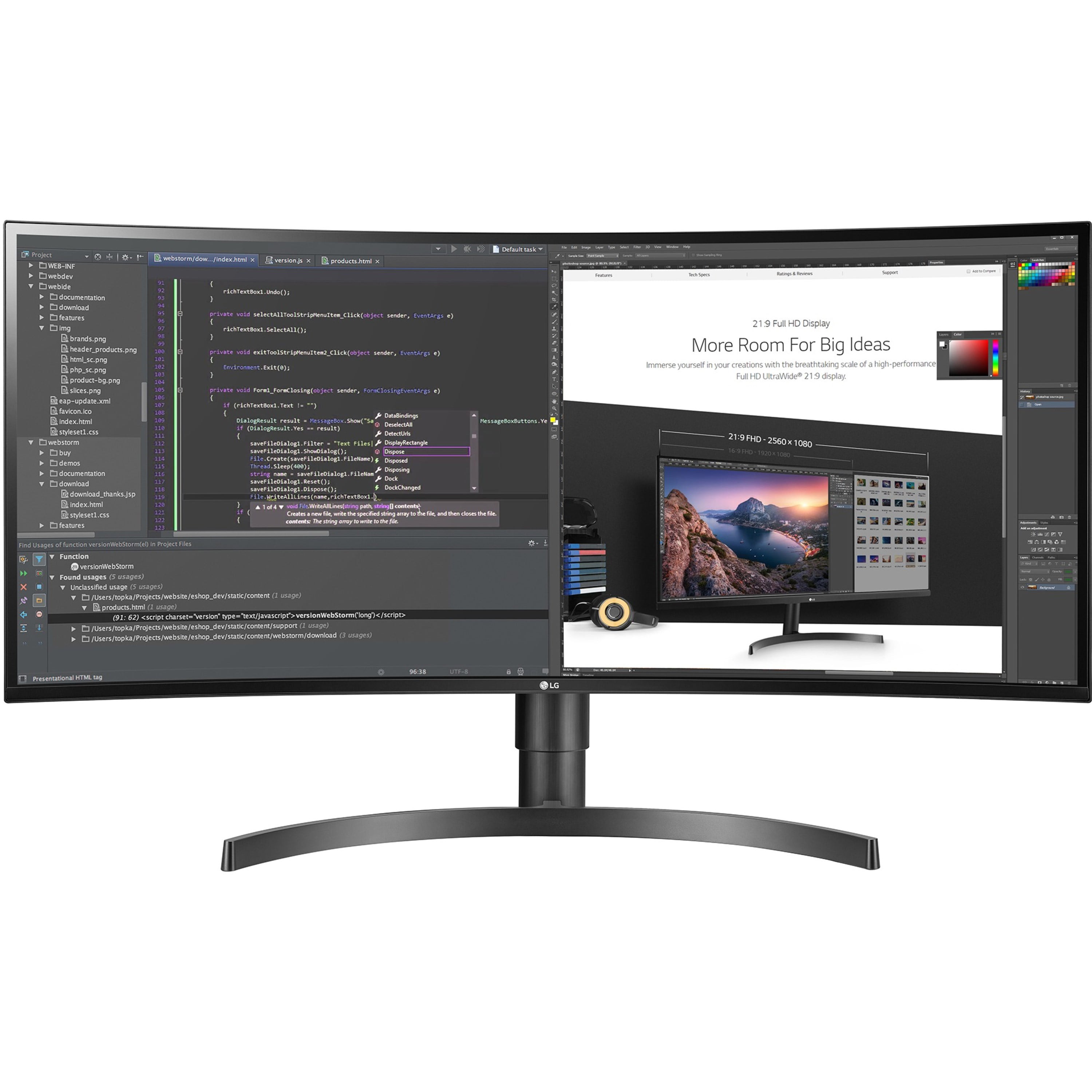 LG 34 Inch 21:9 UltraWide 1080p Full HD Curved IPS Monitor with HDR 10