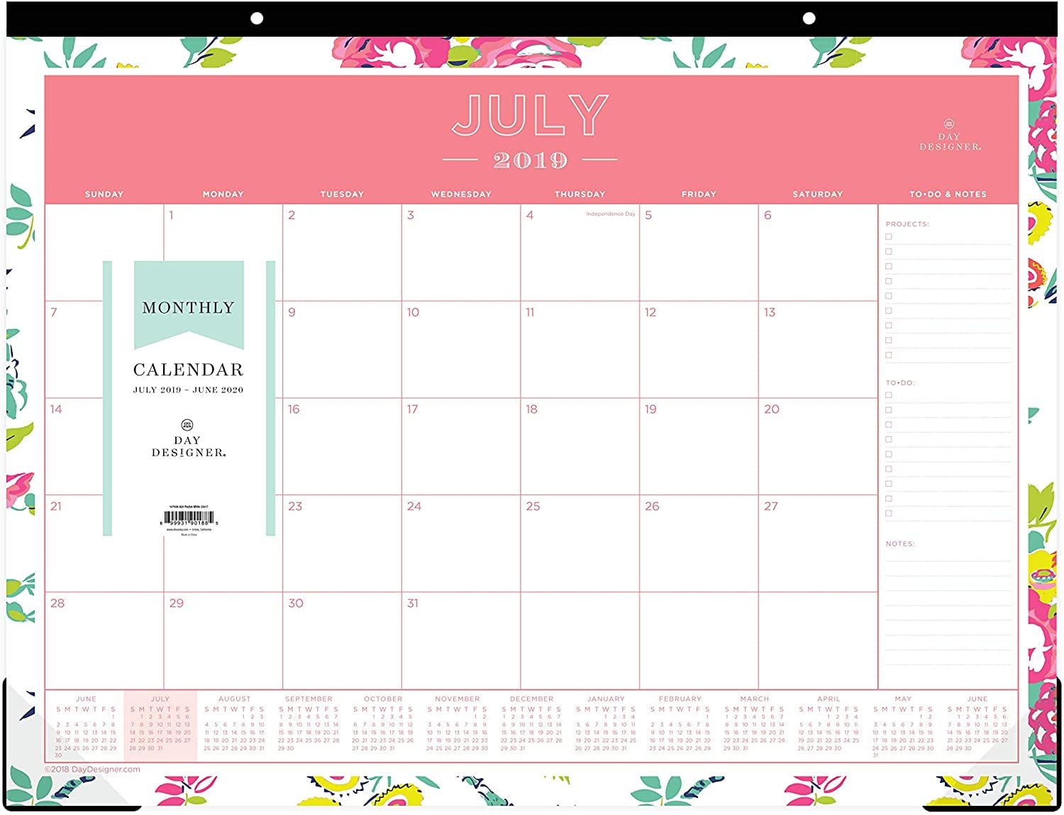 Day Designer for Blue Sky 20192020 Academic Year Monthly Desk Pad