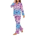thumbnail image 2 of SEANATIVE Galaxy Halloween Bat Button Up Pajamas for Women Size S Daily Loungewear with Pockets 2 Piece Comfortable Ladies Pajamas Top and Pants Holiday Pjs for Women Clothes, 2 of 7