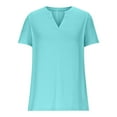 thumbnail image 5 of ECZHAW Womens Tops Summer Short Sleeve V Neck Blouses Business Casual Loose Fit Tshirts Trendy Fashion Outfits, 5 of 5